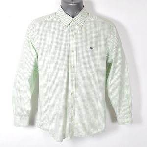 VINEYARD VINES Classic Gingham Whale Shirt Size S